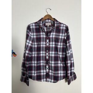 Womens Banana Republic Button Down Soft Wash Shirt Medium Plaid Cowgirl Western